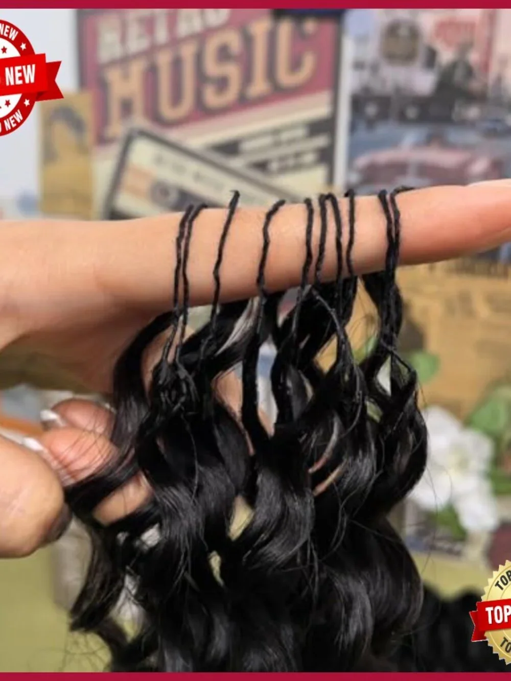 22 Inch Human Hair Crochet Extensions Deep Wave Pre-Separated 50g